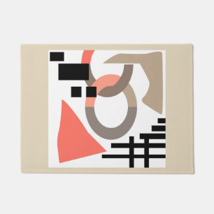 Het abstracte moderne geometrische koraal van deurmat