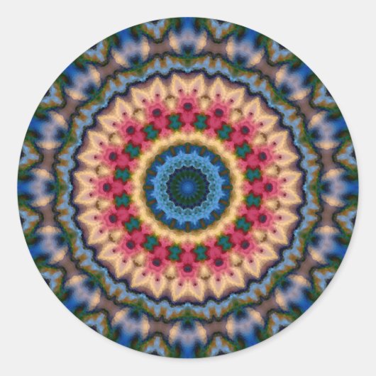 Het abstracte moderne patroon van de mozaïek ronde sticker (Voorkant)