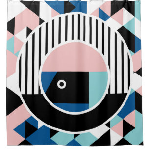 Het abstracte ontwerp van het poster van Memphis.  Douchegordijn