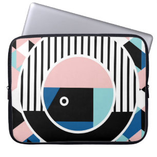 Het abstracte ontwerp van het poster van Memphis. Laptop Sleeve
