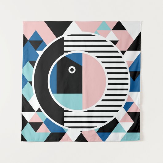 Het abstracte ontwerp van het poster van Memphis.  Wandkleed (Voorkant (horizontaal))