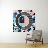 Het abstracte ontwerp van het poster van Memphis.  Wandkleed (In Situ (horizontaal))