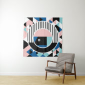 Het abstracte ontwerp van het poster van Memphis.  Wandkleed (In situ)