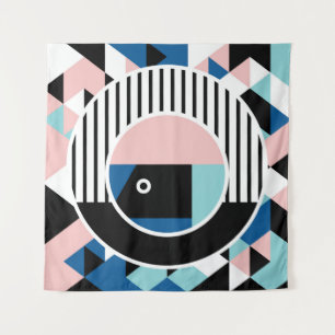 Het abstracte ontwerp van het poster van Memphis. Wandkleed