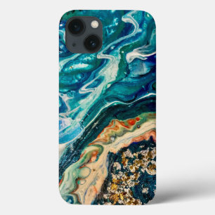 Het abstracte schilderij Ice en Fish iPhone 13 Hoesje