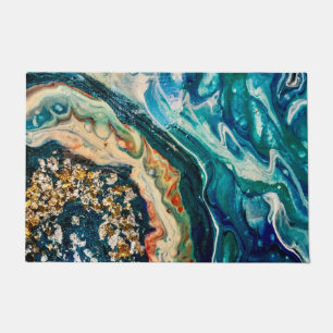 Het abstracte schilderij Ice en Fish Deurmat