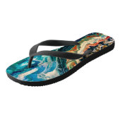 Het abstracte schilderij Ice en Fish Teenslippers (Schuin)