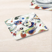 Het Abstracte schilderwerk van Kandinsky Vierkante Kartonnen Onderzetter (Schuin)