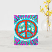 Het abstracte Teken van de Vrede Trippy Kaart (Gele Bloem)