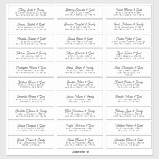 Het adres van de Gast van de weddenschap Moderne E Sticker (Vel)