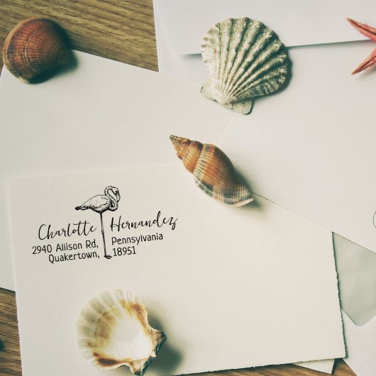 Het Adres van de Terugkeer Flamingo Rubberstempel