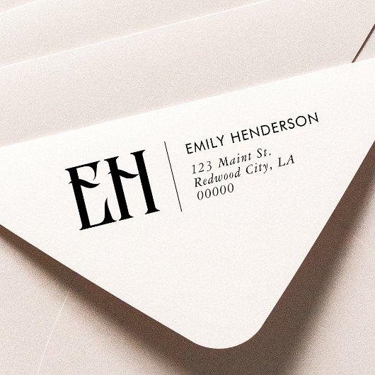 Het  Adres van de Terugkeer Monogram van de Terugk Zelfinktende Stempel