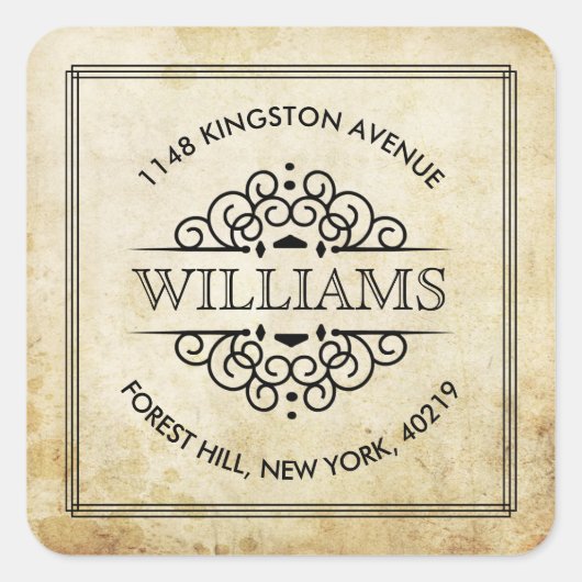 Het   Adres van de Terugkeer van de Douane van de  Vierkante Sticker (Voorkant)