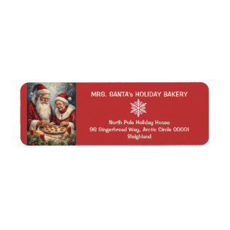 Het adres van mevrouw Santa's vakantie-gingerbread Etiket