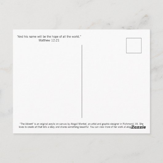 Het Advent Briefkaart (Achterkant)