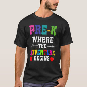 Het Adventure van de Leeraar van Prek begint Eerst T-shirt