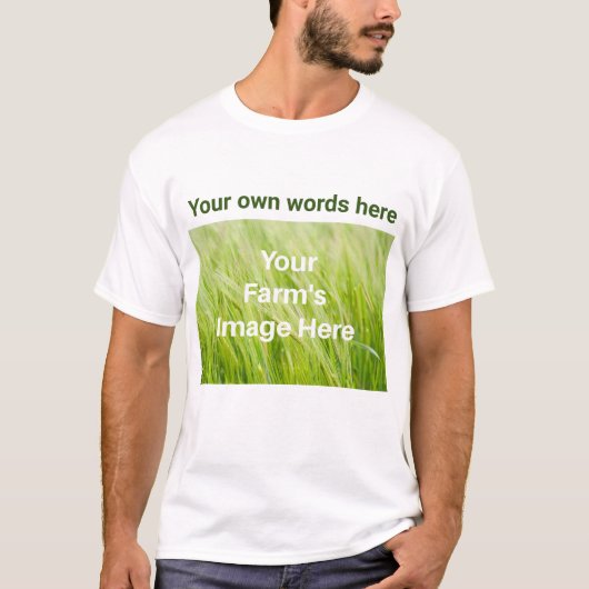 Het afbeelding en de tekst van uw boerderij op vol t-shirt (Voorkant)
