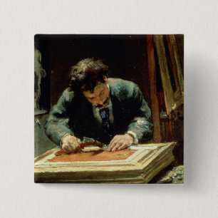 Het Afbeelding Framer, 1878 Vierkante Button 5,1 Cm
