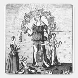 Het Afbeelding van de Astrologie van Dame met de d Vierkante Sticker