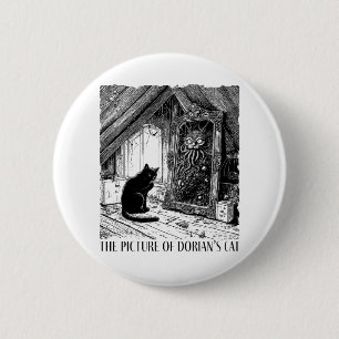 Het Afbeelding van Dorian's Cat Ronde Button 5,7 Cm