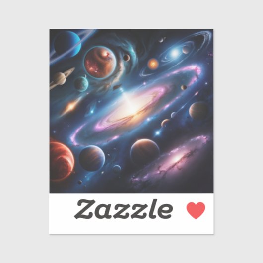 Het afbeelding van planeten sticker (Vel)