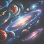 Het afbeelding van planeten sticker (Voorkant)