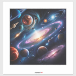 Het afbeelding van planeten sticker