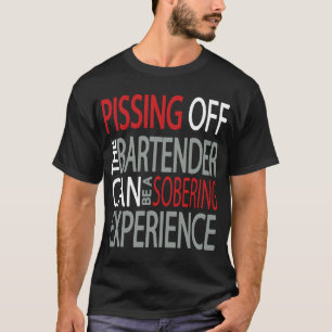 Het afpissen van de barkees Funny Adult Bartender  T-shirt