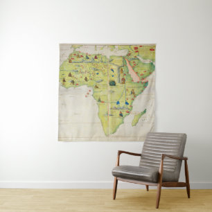 Het Afrikaanse continent Wandkleed