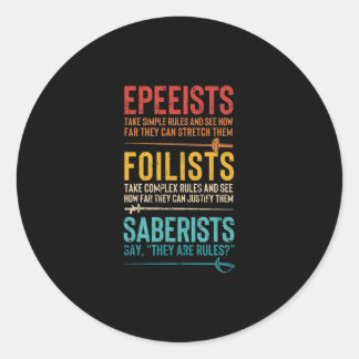 Het afschermen van een grappige folie saber epee-s ronde sticker