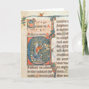 Het afschilderen van Historiated het aanvankelijke Notitiekaartje