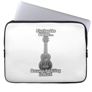 Het afspelen van gitaar omdat overlijden moeilijk  laptop sleeve