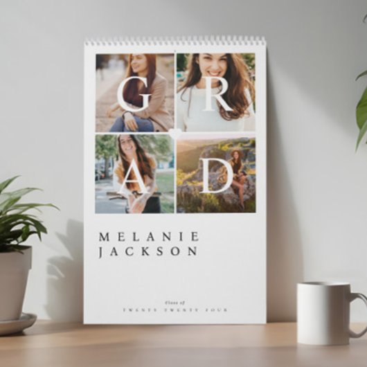 Het Afstudeerder Modern Elegant Afstuderen fotoher Kalender