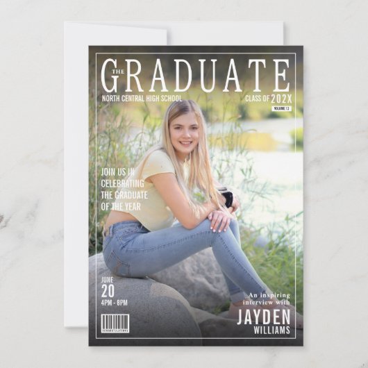 Het Afstuderen Magazine Hoesje Trendy Chic Invitat Kaart (Voorkant)