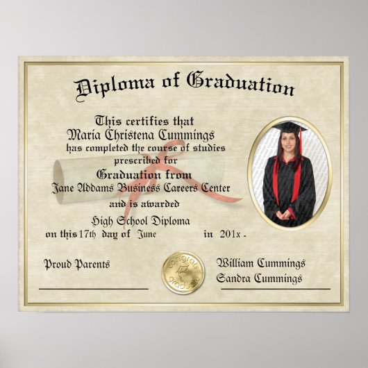Het Afstuderen Poster Gift Diploma (Voorkant)