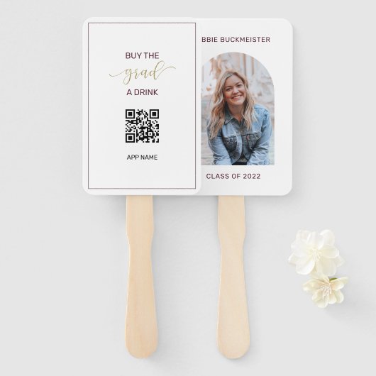 Het Afstuderen van de foto koopt het Afstudeerder  Handwaaier (Voorkant en achterkant)