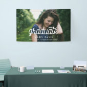 Het afstuderen van de Foto van het terugtrekschrif Spandoek (Beurs)