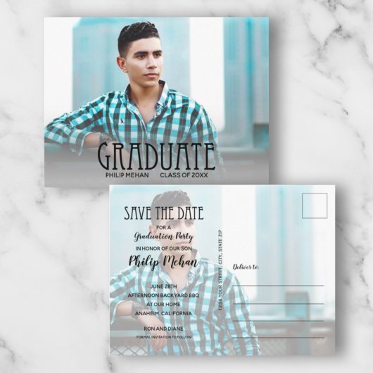 Het Afstuderen van de Foto van het Trendy Manuscri Briefkaart