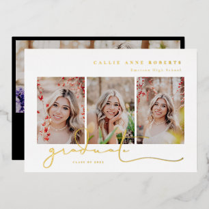 Het Afstuderen van de Foto van Scripted Snapshots Folie Uitnodiging