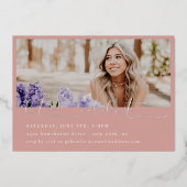 Het Afstuderen van de Foto van Scripted Snapshots Folie Uitnodiging (Achterkant)