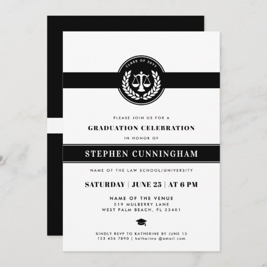 Het Afstuderen van de moderne rechtsschool Kaart (Voorkant / Achterkant)