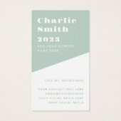 Het afstuderen van de student het voorzien van een visitekaartje (Achterkant)