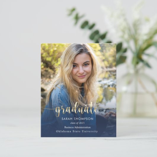 Het Afstuderen van het de Blauwe Foto van het Manu (Staand voorkant)