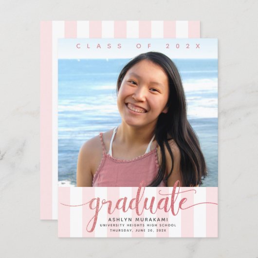 Het afstuderen van het de fotoroze glitter van de  (Voorkant / Achterkant)