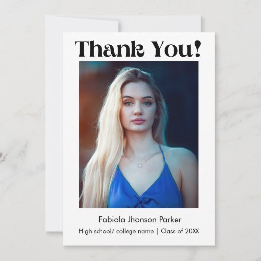 %het afstuderen van het Manuscript van het centrum Bedankkaart (Voorkant)