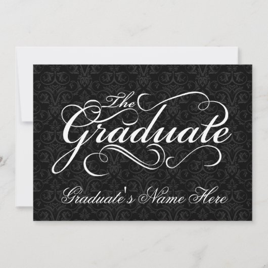 Het Afstuderen zwarte Afstuderen van Elegant Kaart (Voorkant)