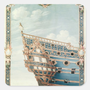 Het aftercastle van de "Le Soleil Royal" Vierkante Sticker