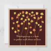 Het afvallen van de Uitnodiging van de Thanksgivin (Achterkant)