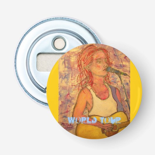 Het akoestische meisje van World Tour Button Flesopener (Voorkant)