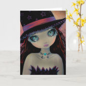 Het alerte Wenskaart van de Heks Kaart (Gele Bloem)